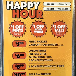 Happy Hour Details