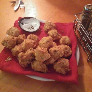 Some very good fries mushrooms with Bill.