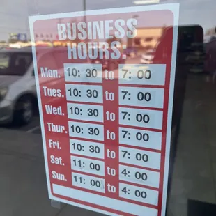 New hours.