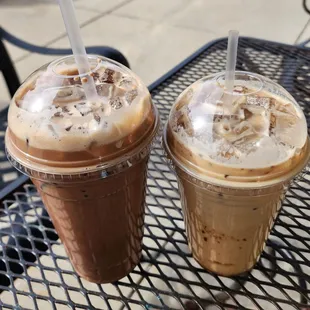 two beverages on a table