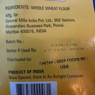 the ingredients of the product