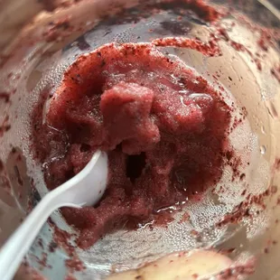a spoon in a blender