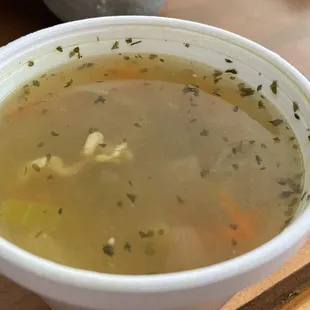 Chicken and rice soup was super flavorful and flavorful