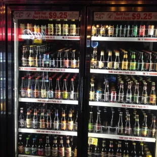 a row of beer bottles