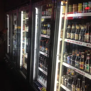 a row of beer bottles