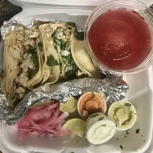 Chicken street tacos plus frozen sangria!!!