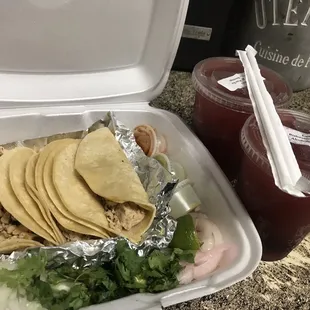 Chicken street tacos and froze!!!!