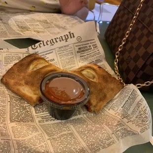 Sausage, peppers, pepperoni Stromboli