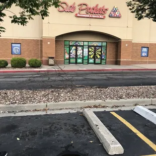 the entrance to a store