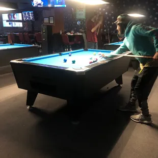 a man playing a game of pool
