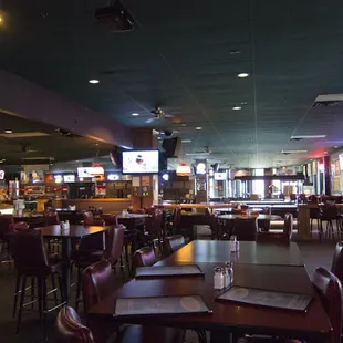 tables and chairs in a restaurant