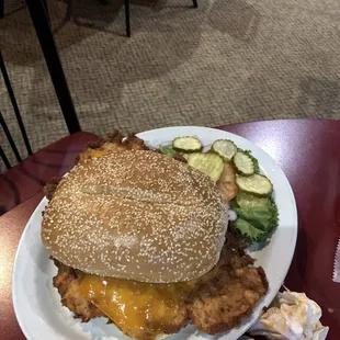 Tenderloin sandwich is huge and delightful