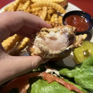 Raw Baja chicken sandwich
