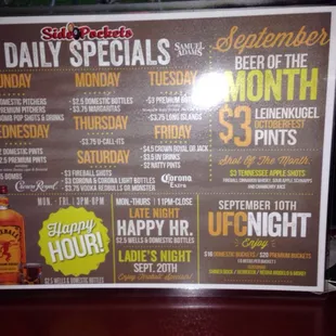 Daily specials