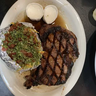 Extra chives and  ribeye