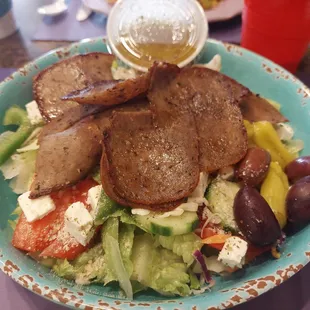 Greek salad with gyro