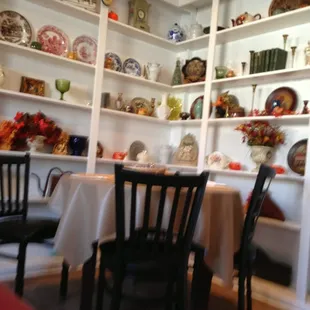 a table and chairs