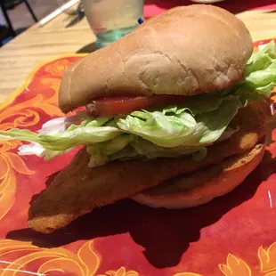 Fried flounder sandwich
