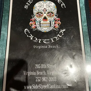 Cover of menu