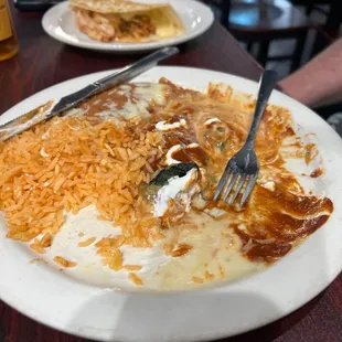 Dinner, COMBO... Chili Relleno and quesadilla!!