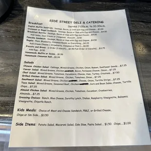 menu