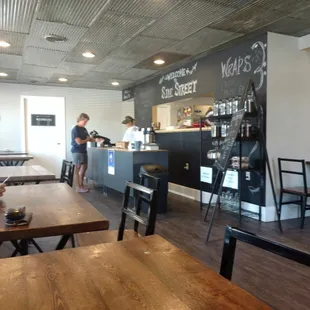 Front tables and order counter