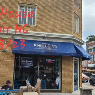 the front of the restaurant