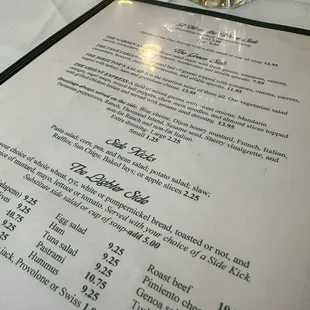 menu