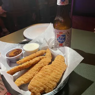 Chicken tender appetizer. It doesn&apos;t look like much, but oh so good!