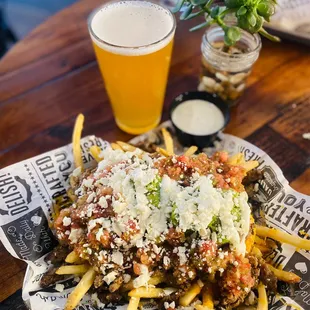 Machado Fries &amp; an IPA. So good!