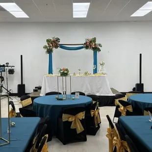Tables and DJ setup