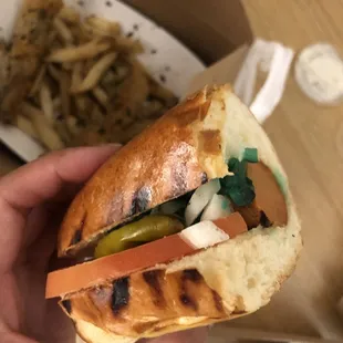 Vegan hot dog - interesting take with the sauerkraut