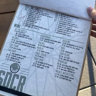 Menu: Beer &amp; Wine