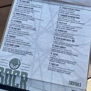 Menu: Cocktails