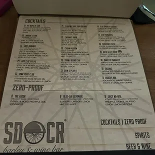 menu