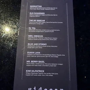 Cocktail Menu