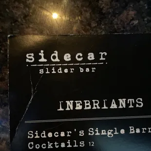 sidecar slider bar