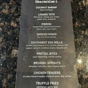 Happy Hour Menu 5/24