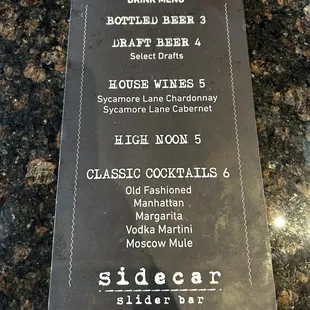 Happy Hour Menu 5/24