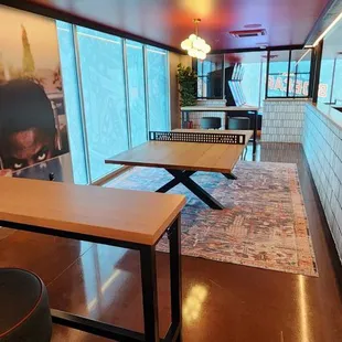 Ping pong table area