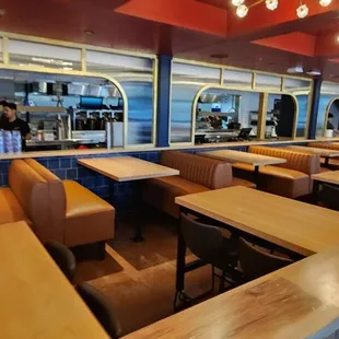 Main dining area in front of kitchen