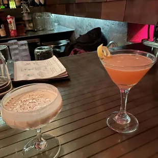 Espresso Martini (left) Cosmonaut (right)