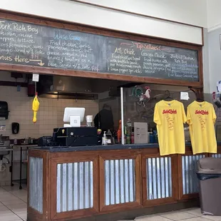 Front counter with view of kitchen