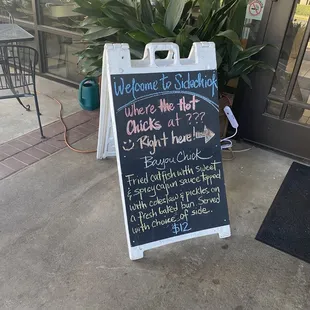 a sign outside of a restaurant