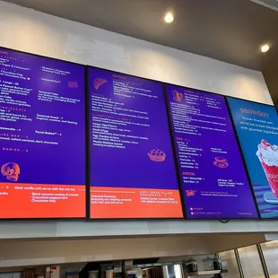 menus on the wall