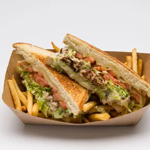 a sandwich and french fries