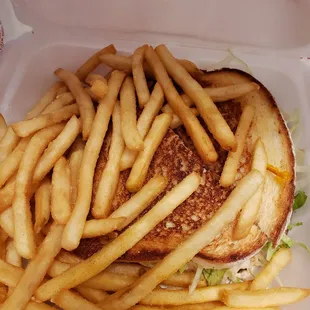 Tuna Melt with Fries