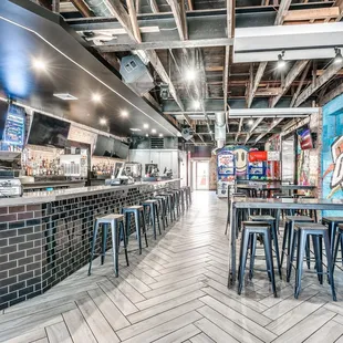 a view of the inside of a restaurant