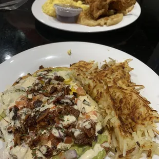The Loaded Avocado Toast and Championship Chicken and Waffles!