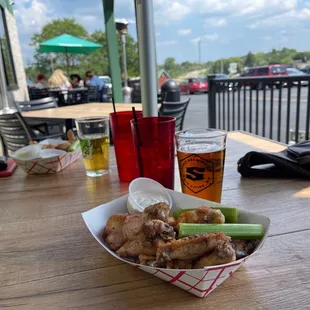 Wings day.. Jamaican jerk rub wings and Octoberfest beer